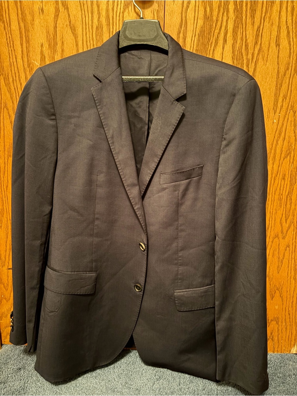 Men's Hugo Boss Dark Blue/Black Notch Lapel Blazer